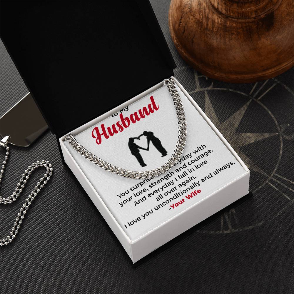 To My Husband | Elegant Cuban Link Chain Necklace for Any Occasion