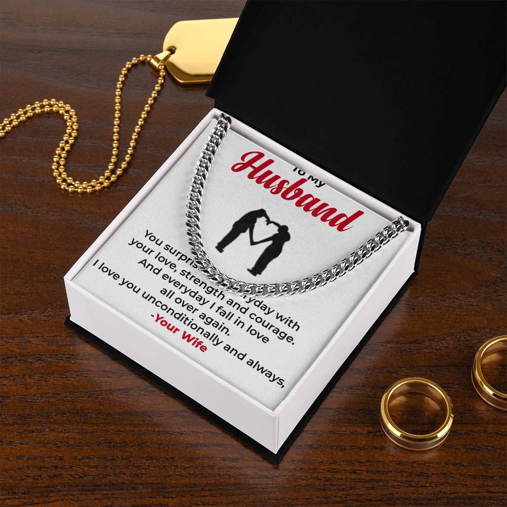 To My Husband | Elegant Cuban Link Chain Necklace for Any Occasion