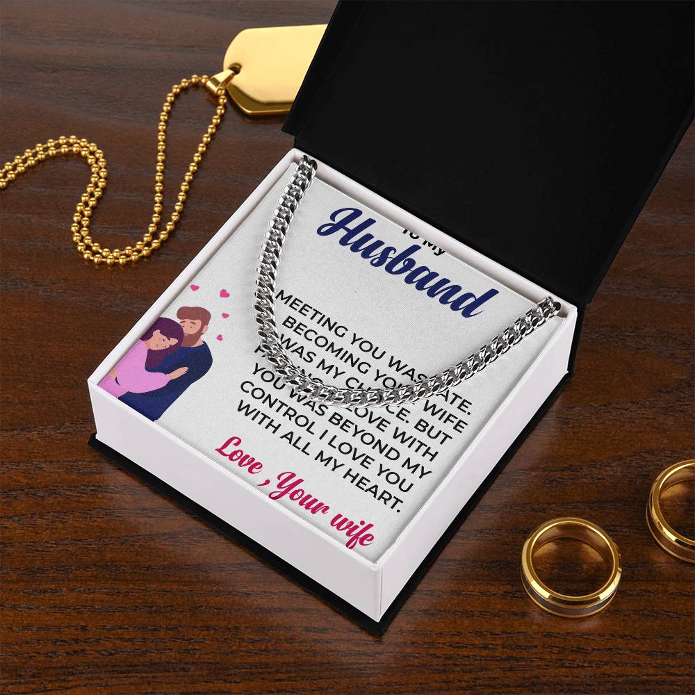 To My Husband | Stylish Cuban Link Chain Necklace Gift for Him