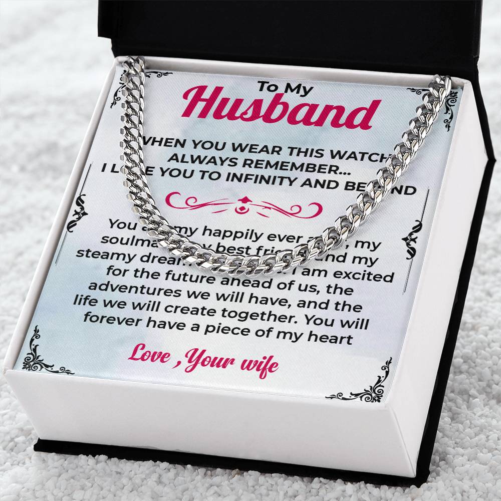 To My Husband | Bold Cuban Link Chain Necklace for Any Occasion
