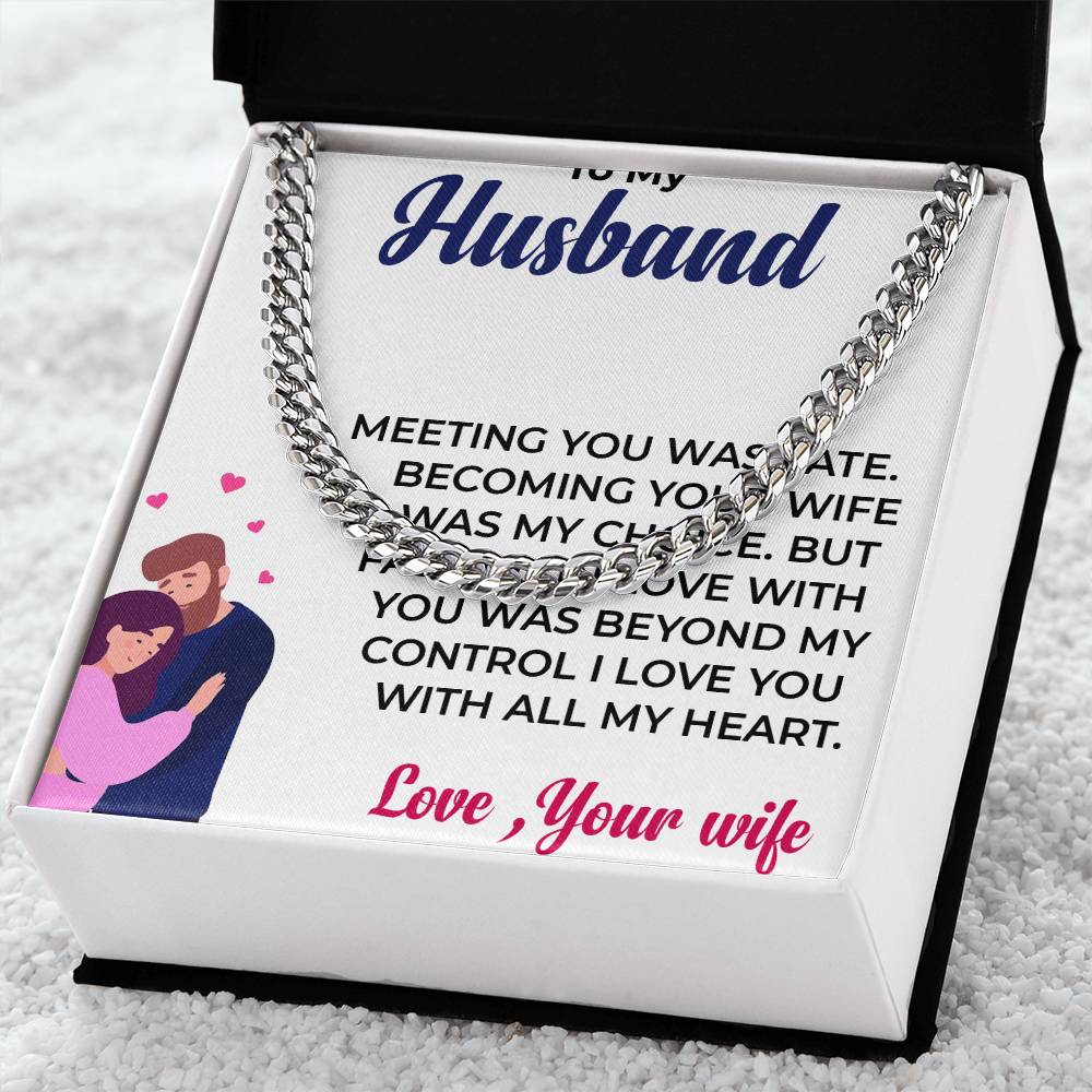 To My Husband | Stylish Cuban Link Chain Necklace Gift for Him