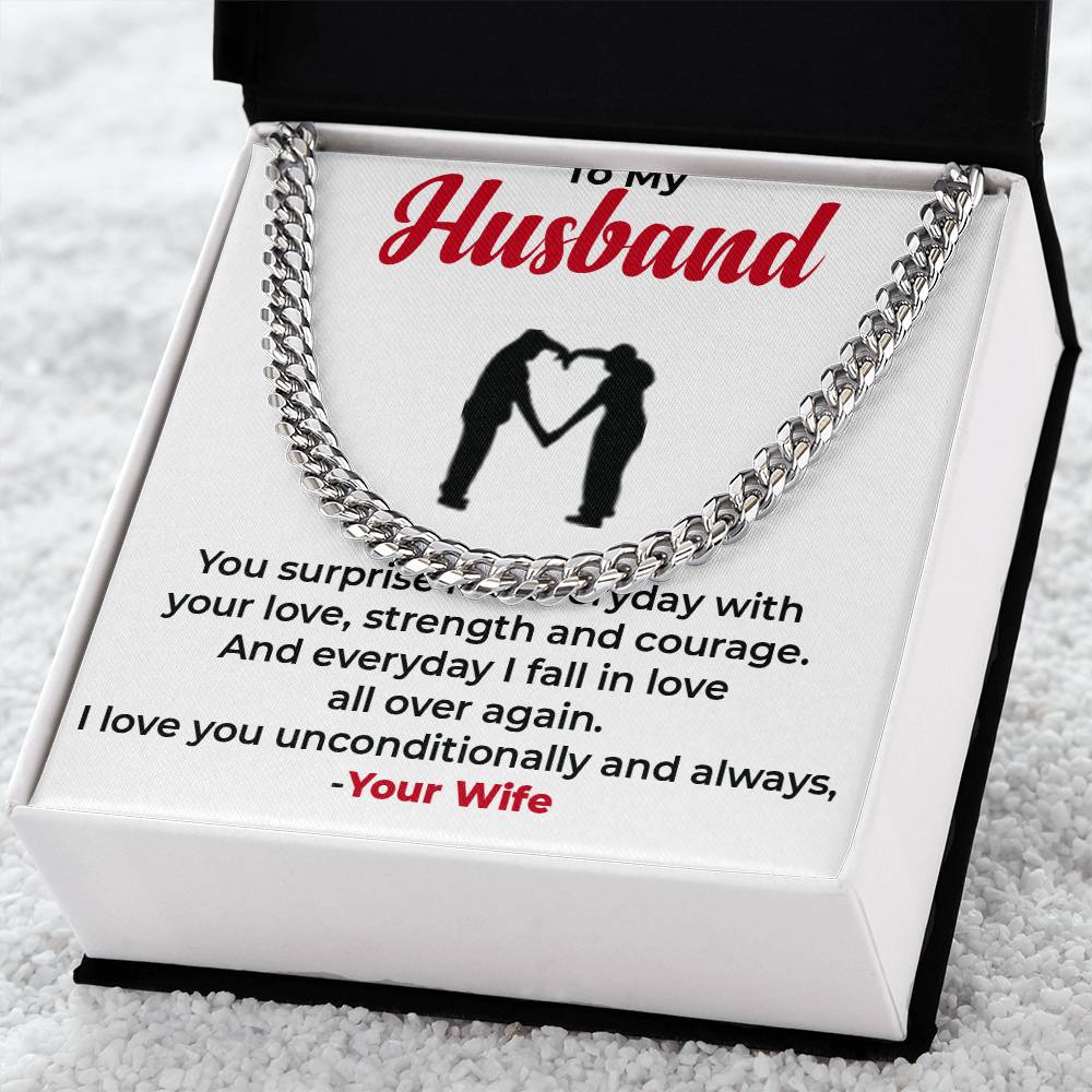 To My Husband | Elegant Cuban Link Chain Necklace for Any Occasion