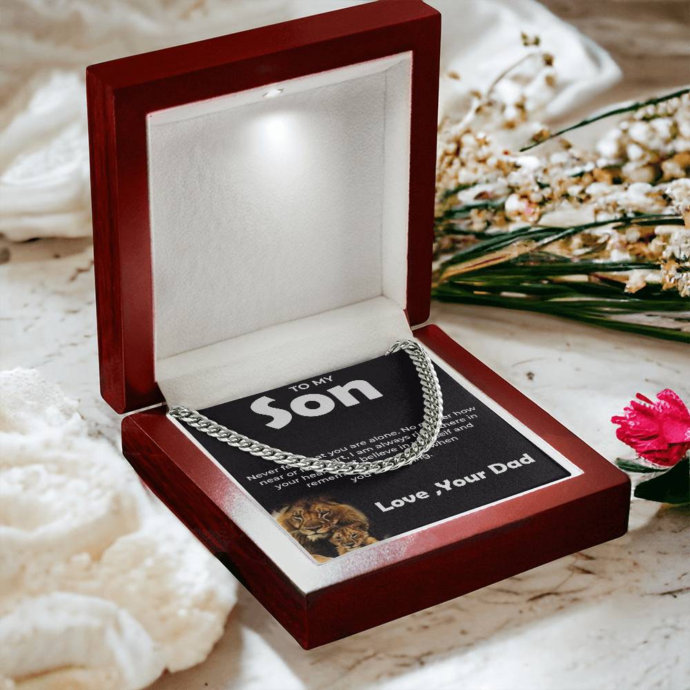 To My Brave Son | Cuban Link Chain from Dad | Stylish Jewelry Gift for Any Occasion