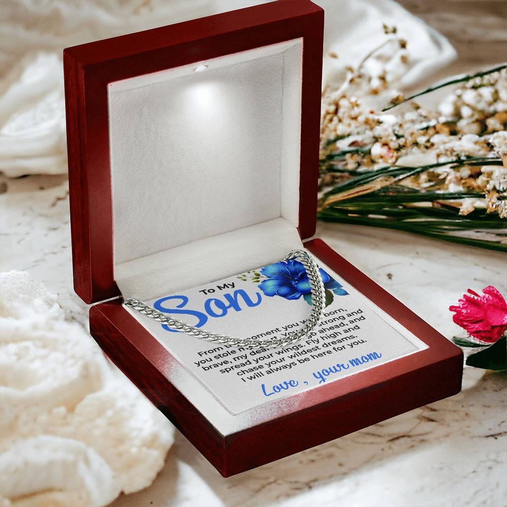 To My Dear Son | Cuban Link Chain Gift from Mom | Thoughtful and Timeless Memento