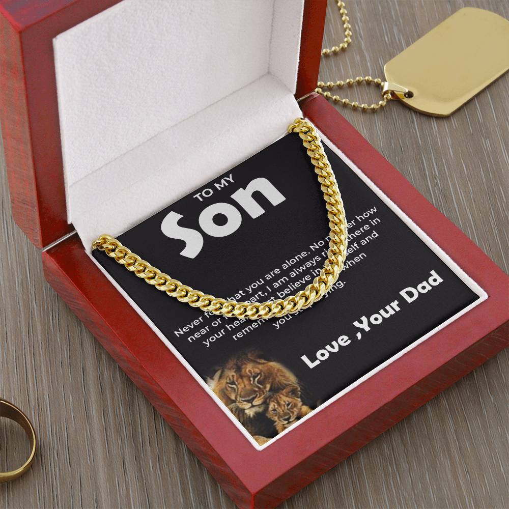 To My Brave Son | Cuban Link Chain from Dad | Stylish Jewelry Gift for Any Occasion