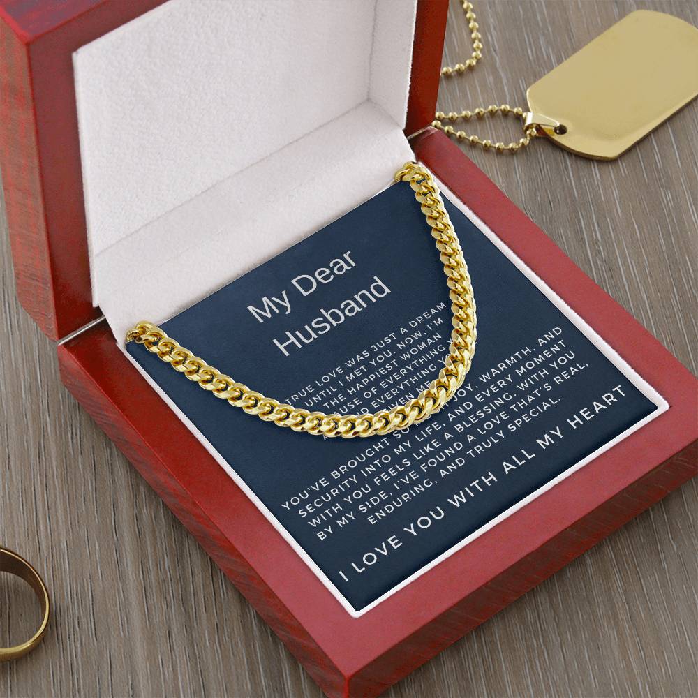 To My Dear Husband | Timeless Cuban Link Chain Necklace Gift for Him
