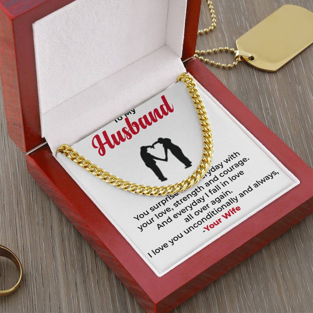 To My Husband | Elegant Cuban Link Chain Necklace for Any Occasion