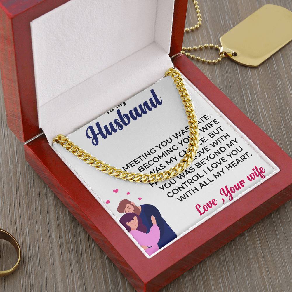 To My Husband | Stylish Cuban Link Chain Necklace Gift for Him