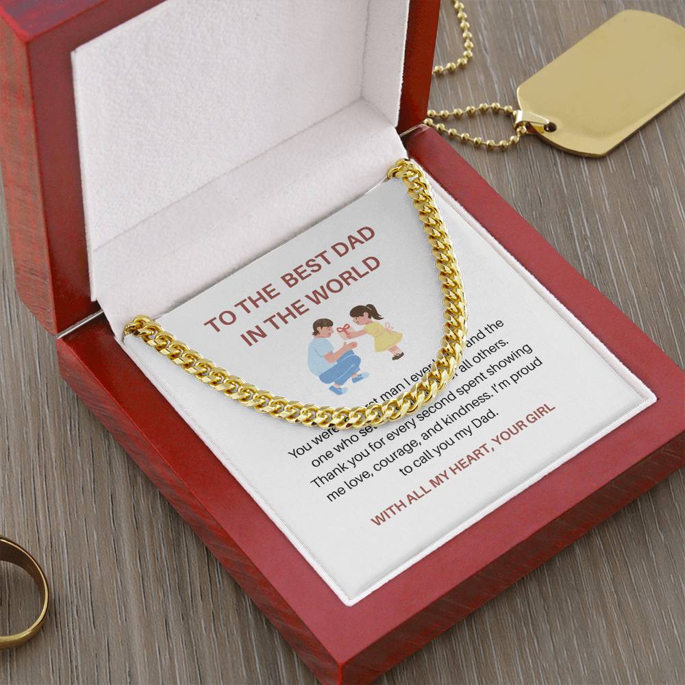 Dad, You’re My First Hero – Elegant Cuban Link Chain For Dad Gift For Father