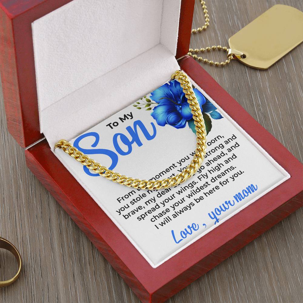 To My Dear Son | Cuban Link Chain Gift from Mom | Thoughtful and Timeless Memento