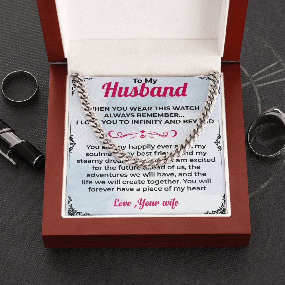 To My Husband | Bold Cuban Link Chain Necklace for Any Occasion
