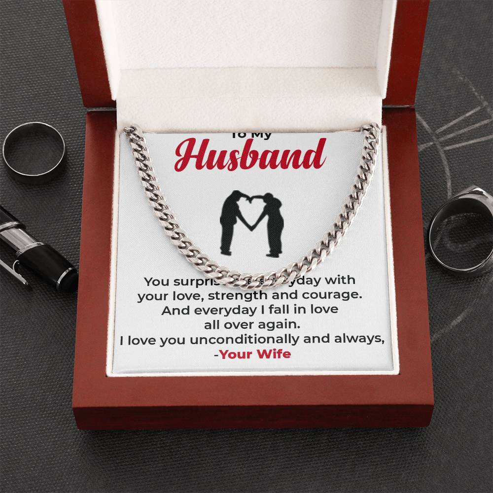 To My Husband | Elegant Cuban Link Chain Necklace for Any Occasion