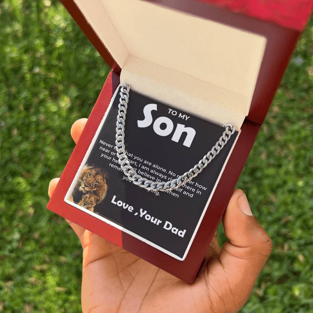 To My Brave Son | Cuban Link Chain from Dad | Stylish Jewelry Gift for Any Occasion