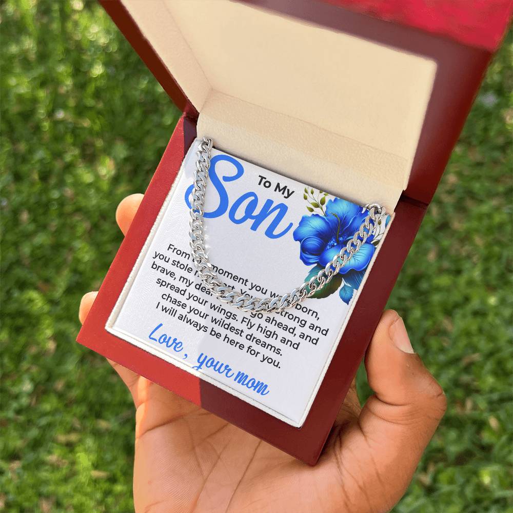 To My Dear Son | Cuban Link Chain Gift from Mom | Thoughtful and Timeless Memento