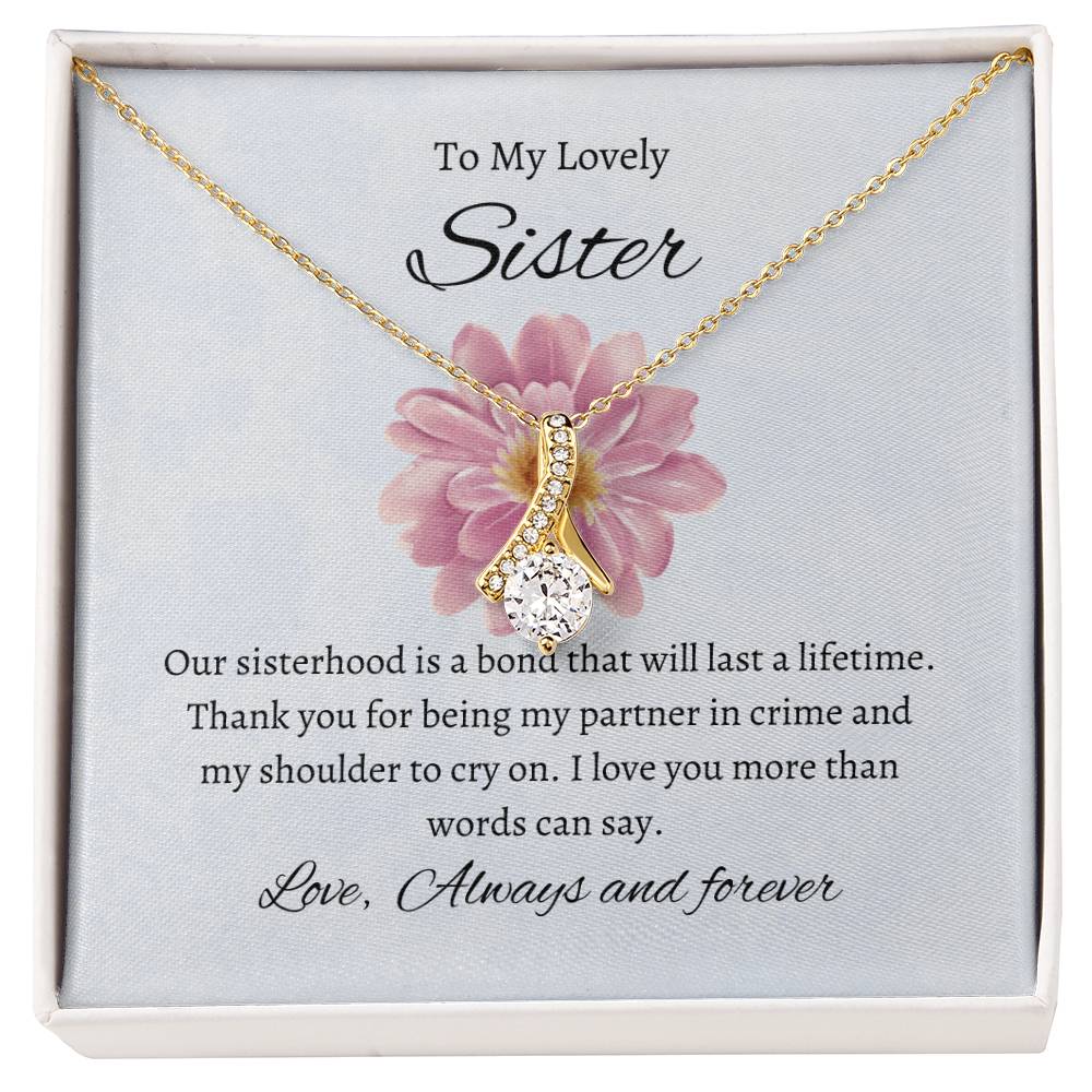 To My Beautiful Sister – Alluring Beauty Necklace | A Timeless Gift in Stunning Gold Tones