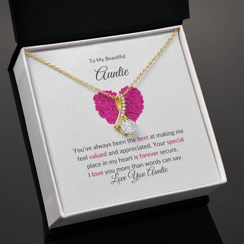 To My Aunt Necklace – Stunning Beauty Necklace | A Grateful Gift in Yellow & White Gold Variants - SOUVMOUR