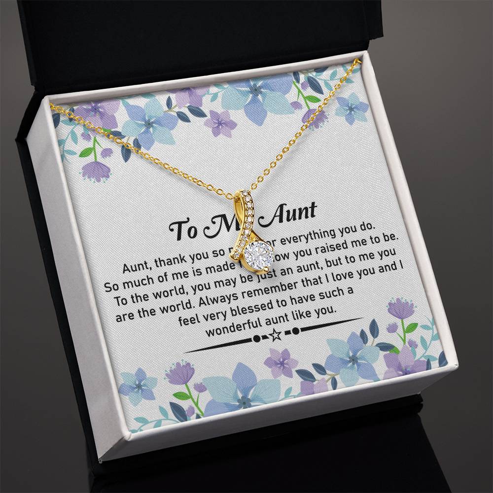 To My Special Aunt Necklace – Beautiful Jewelry | Heartfelt Message Gift in Yellow & White Gold Options - SOUVMOUR