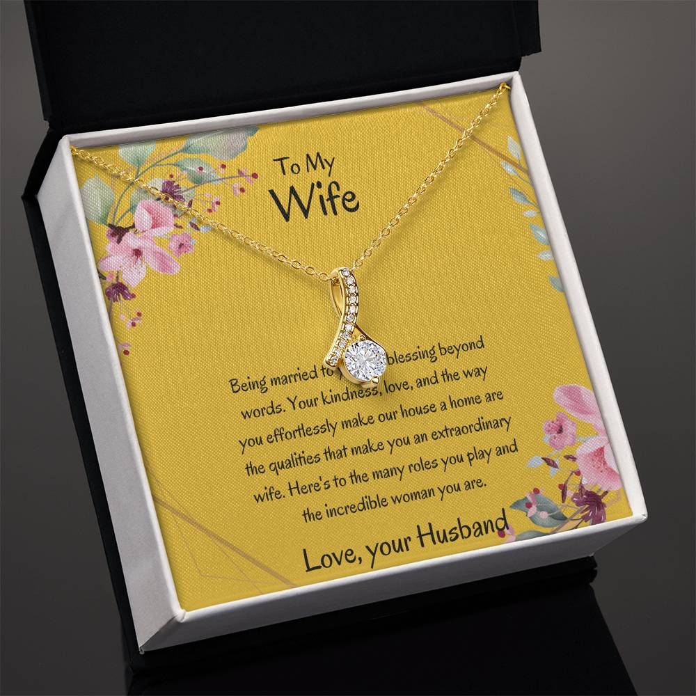 To My Wife, My Wonderful Partner - Alluring Beauty Necklace Gift for Wife