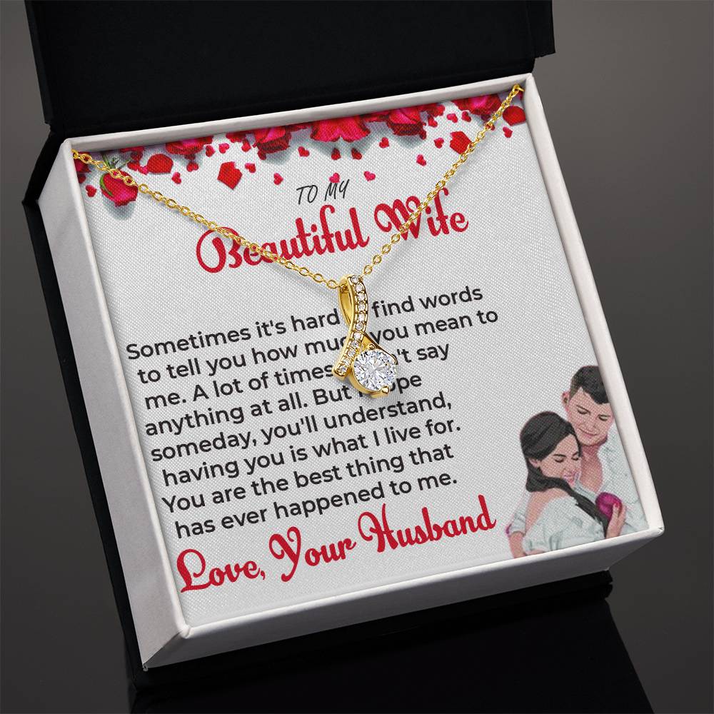 To My Beautiful Wife - Stunning Alluring Beauty Necklace Gift for Wife | Necklace For Her