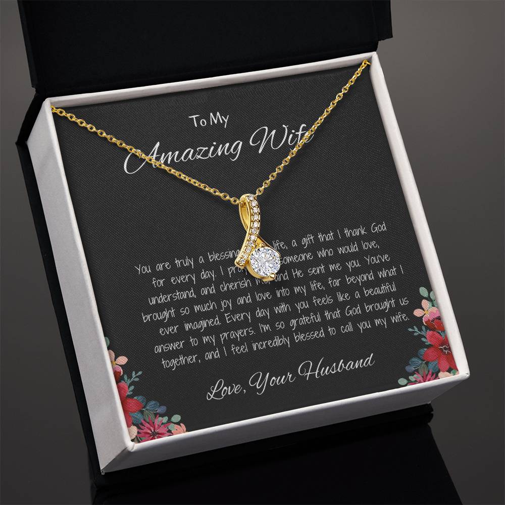 To My Amazing Wife - Treasured Beauty Necklace Gift