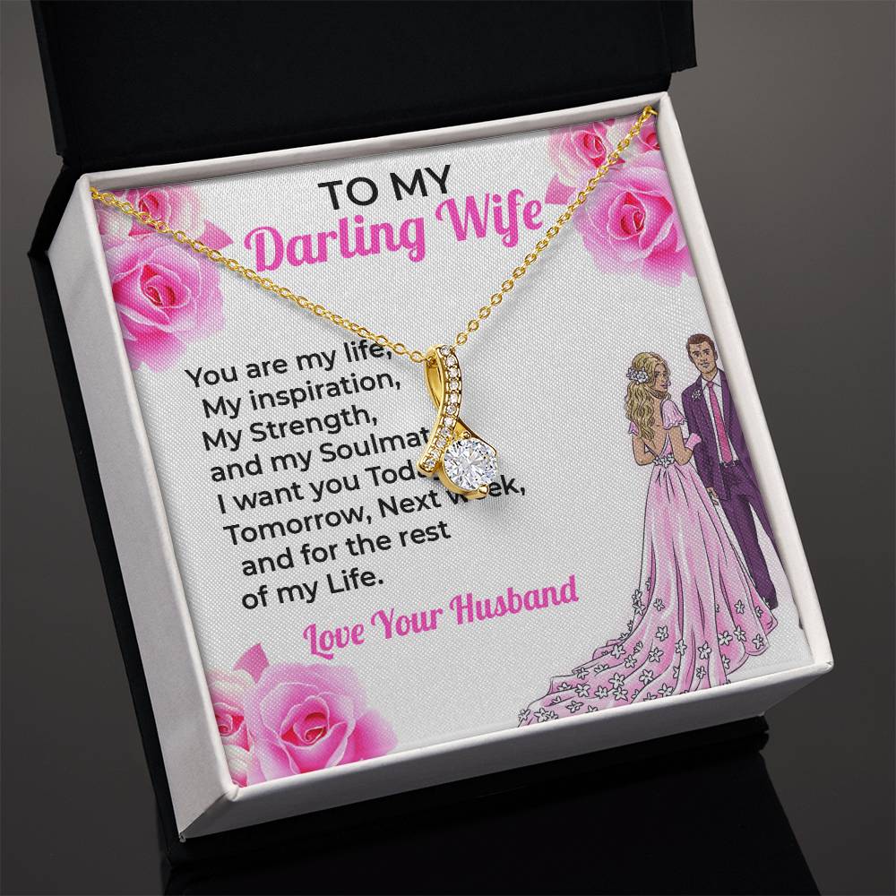 To My Darling Wife, My Life - Alluring Beauty Necklace Gift for Wife