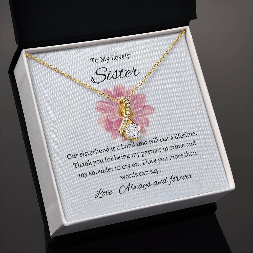 To My Beautiful Sister – Alluring Beauty Necklace | A Timeless Gift in Stunning Gold Tones