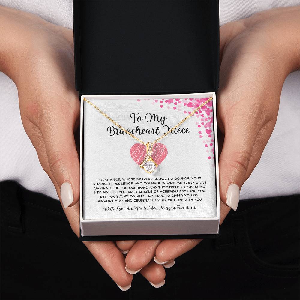 To My Braveheart Niece - From Aunt to Niece Alluring Beauty Necklace - SOUVMOUR