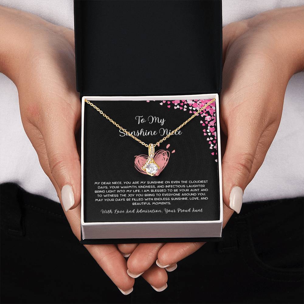 To My Sunshine Niece - From Aunt to Niece Alluring Beauty Necklace - SOUVMOUR