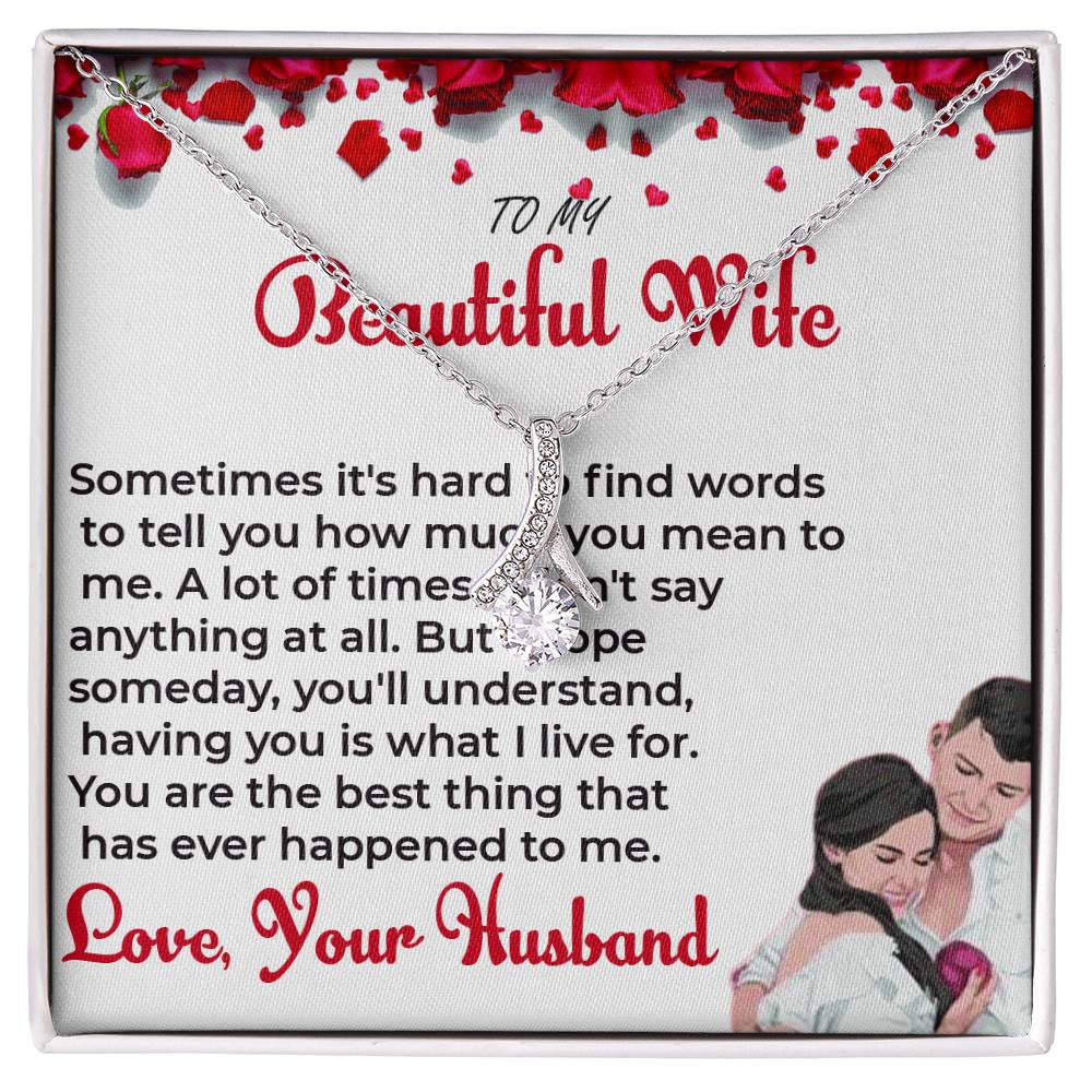 To My Beautiful Wife - Stunning Alluring Beauty Necklace Gift for Wife | Necklace For Her