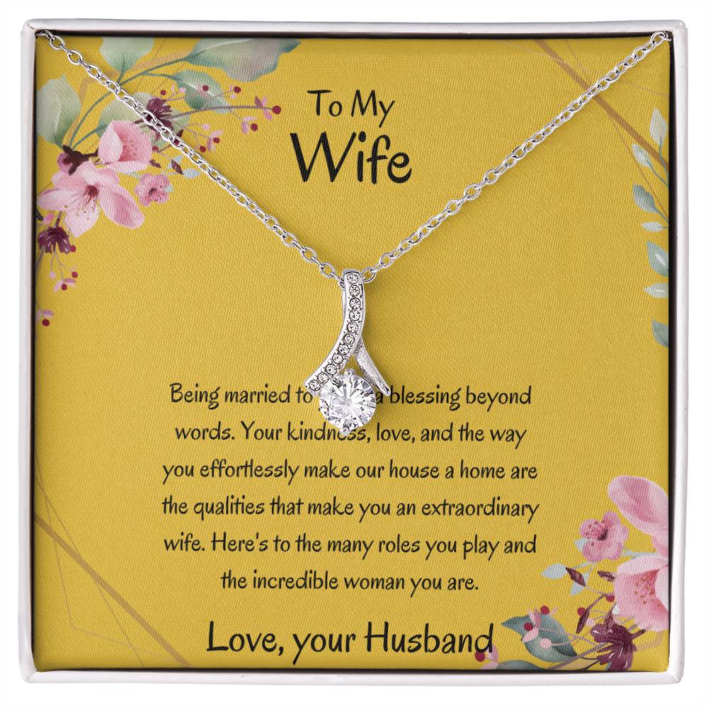 To My Wife, My Wonderful Partner - Alluring Beauty Necklace Gift for Wife