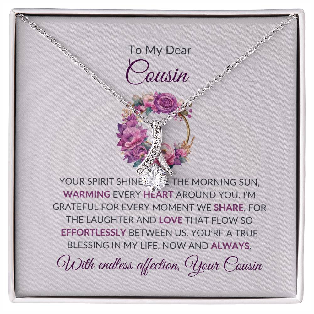 Cousin Necklace | To My Dear Cousin - Alluring Beauty Necklace | Cousin Friendship Necklace