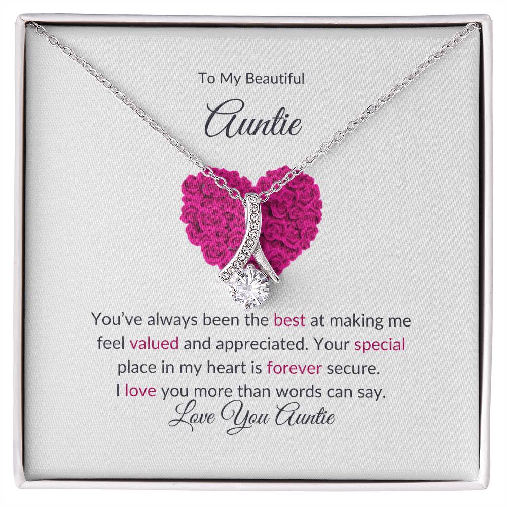 To My Aunt Necklace – Stunning Beauty Necklace | A Grateful Gift in Yellow & White Gold Variants - SOUVMOUR