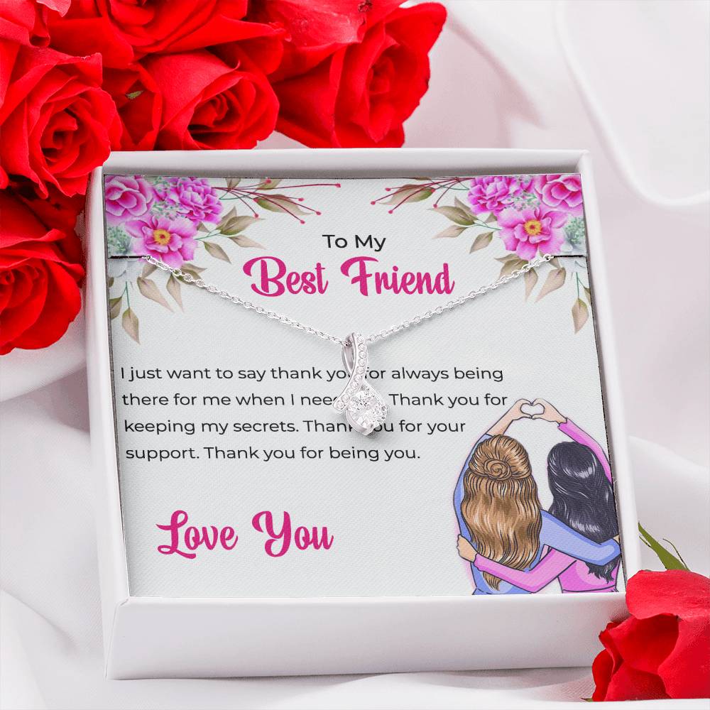 Best Friend Friendship Necklace Gift | To My Lifetime Best Friend - Alluring Beauty Necklace | Friendship Gift