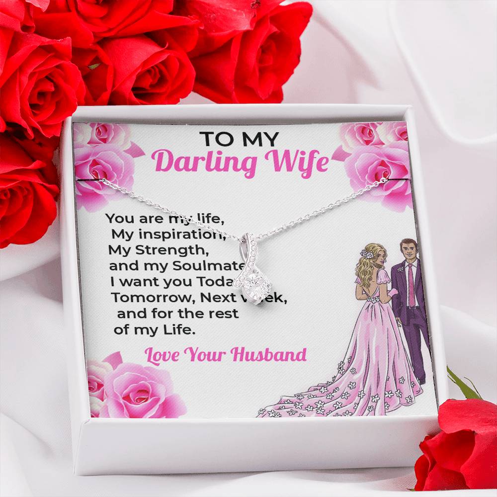 To My Darling Wife, My Life - Alluring Beauty Necklace Gift for Wife