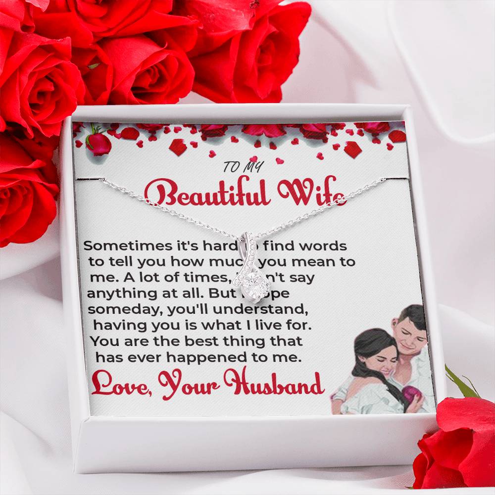 To My Beautiful Wife - Stunning Alluring Beauty Necklace Gift for Wife | Necklace For Her
