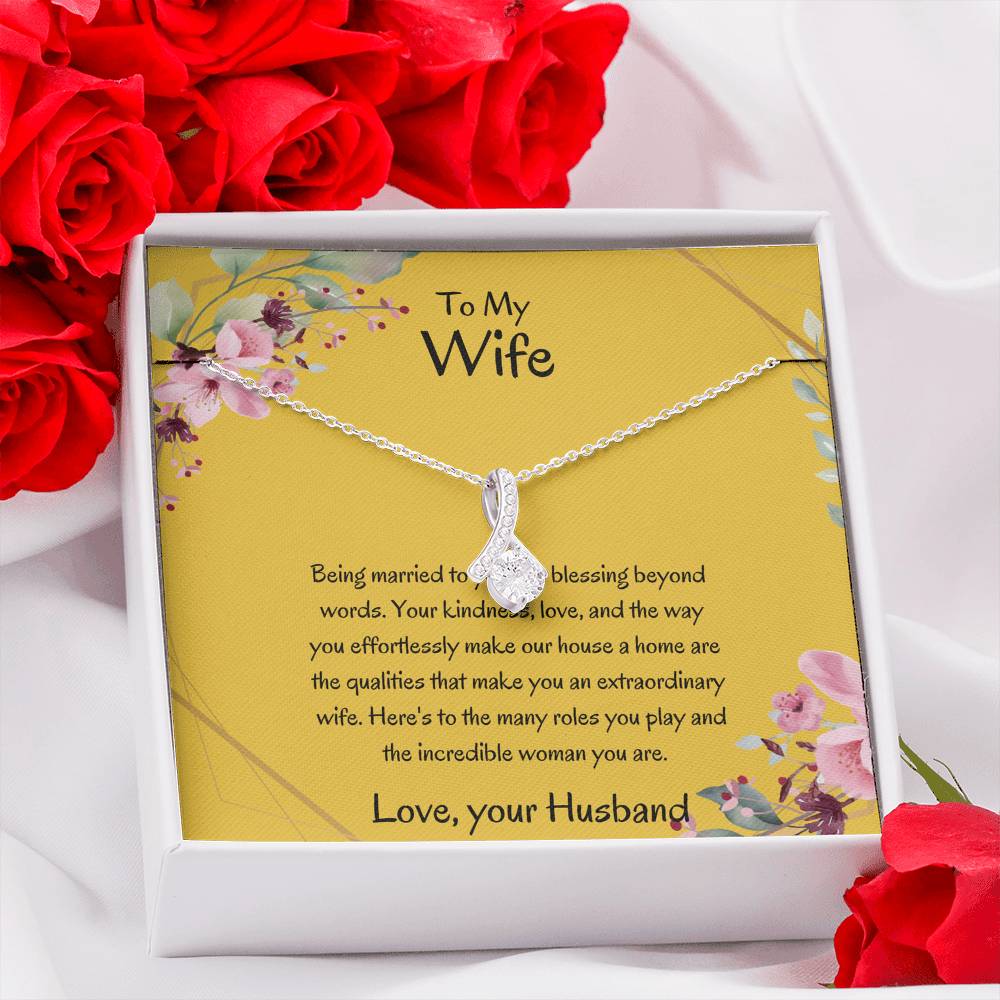 To My Wife, My Wonderful Partner - Alluring Beauty Necklace Gift for Wife
