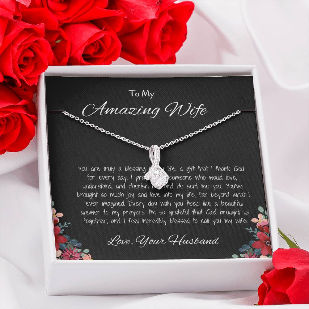 To My Amazing Wife - Treasured Beauty Necklace Gift