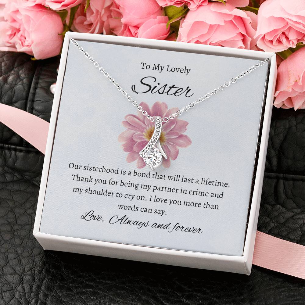 To My Beautiful Sister – Alluring Beauty Necklace | A Timeless Gift in Stunning Gold Tones