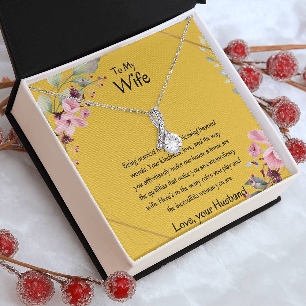 To My Wife, My Wonderful Partner - Alluring Beauty Necklace Gift for Wife