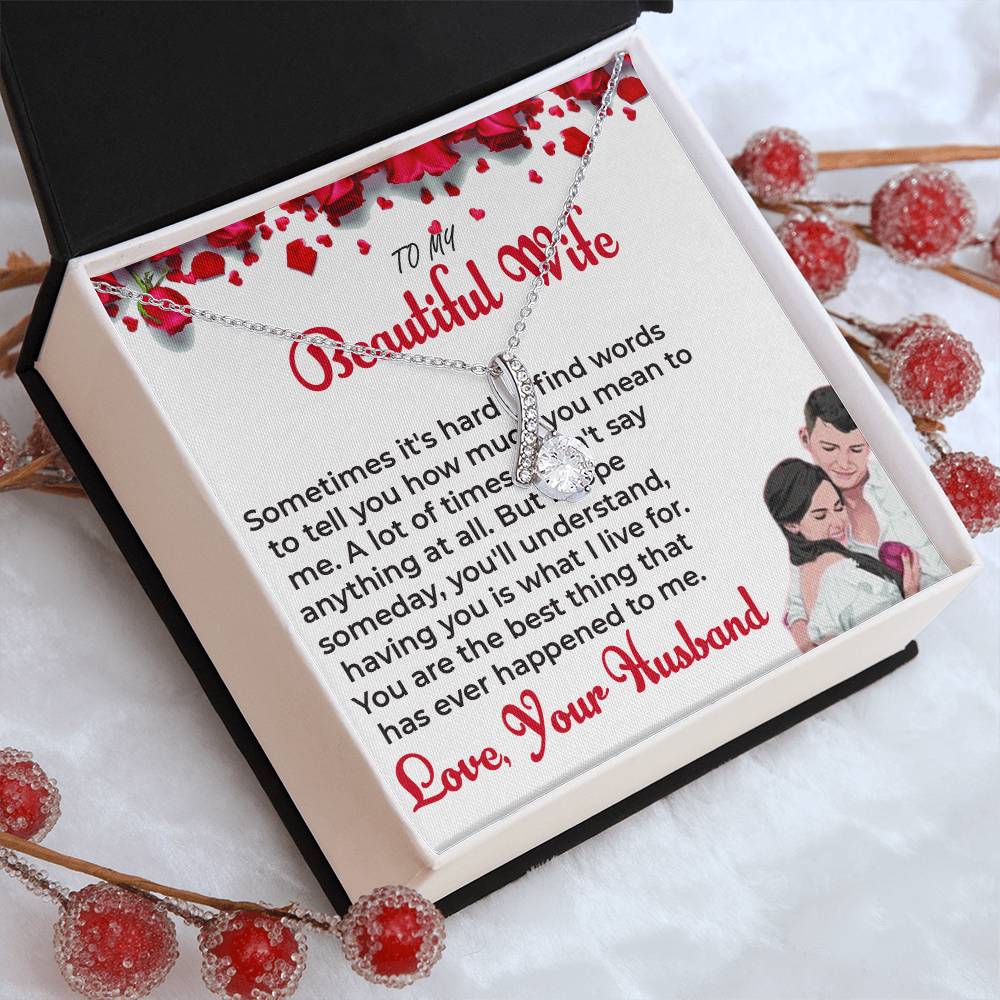 To My Beautiful Wife - Stunning Alluring Beauty Necklace Gift for Wife | Necklace For Her