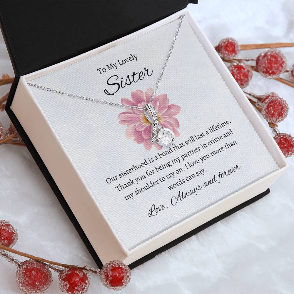 To My Beautiful Sister – Alluring Beauty Necklace | A Timeless Gift in Stunning Gold Tones