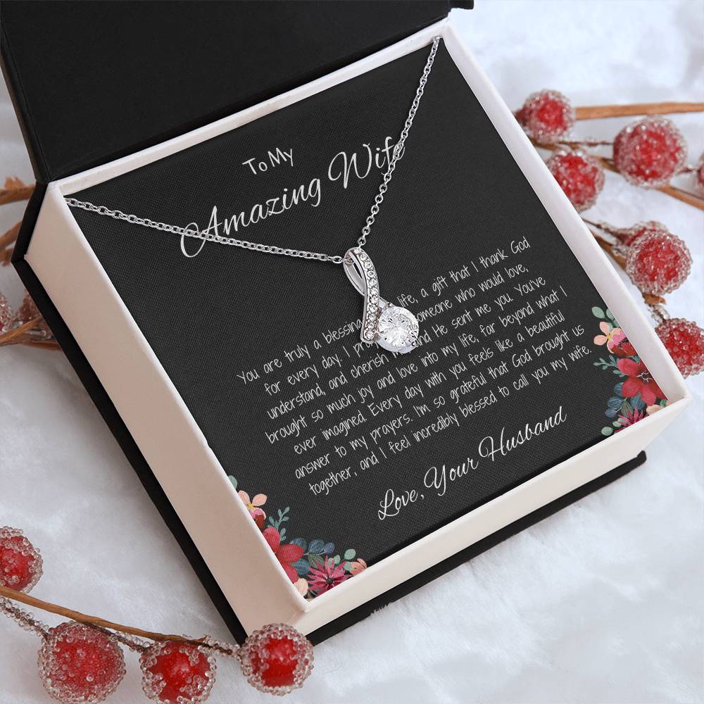 To My Amazing Wife - Treasured Beauty Necklace Gift