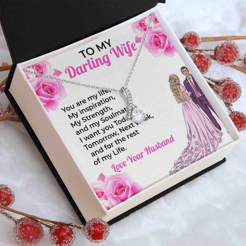 To My Darling Wife, My Life - Alluring Beauty Necklace Gift for Wife
