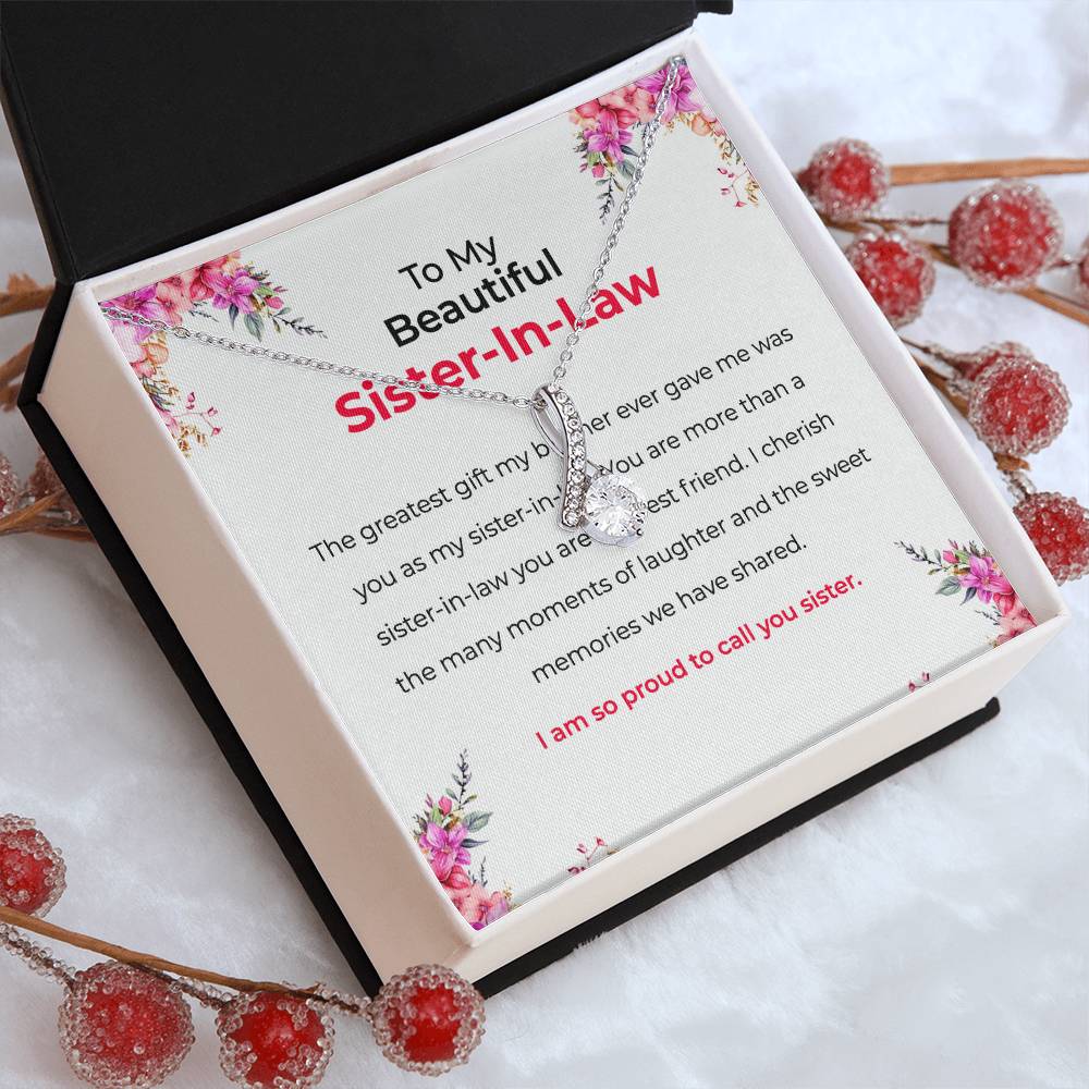 To My Beautiful Sister-in-law Necklace | Eternal Beauty Necklace | Sister-in-Law Gift