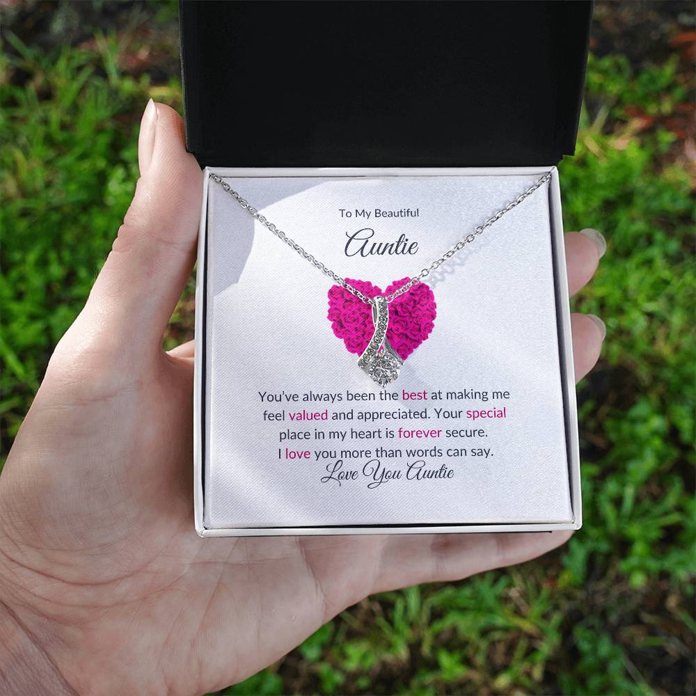 To My Aunt Necklace – Stunning Beauty Necklace | A Grateful Gift in Yellow & White Gold Variants - SOUVMOUR
