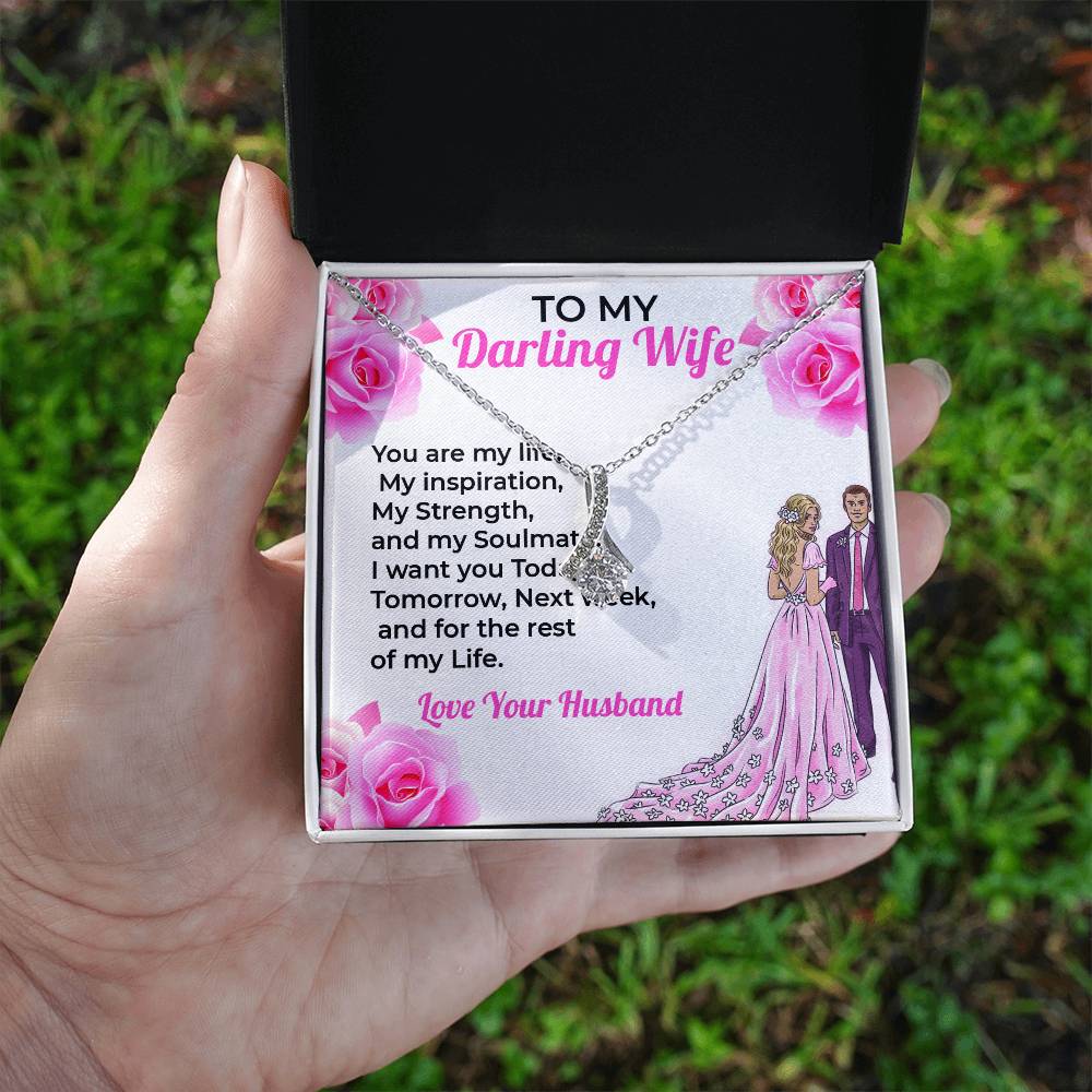 To My Darling Wife, My Life - Alluring Beauty Necklace Gift for Wife