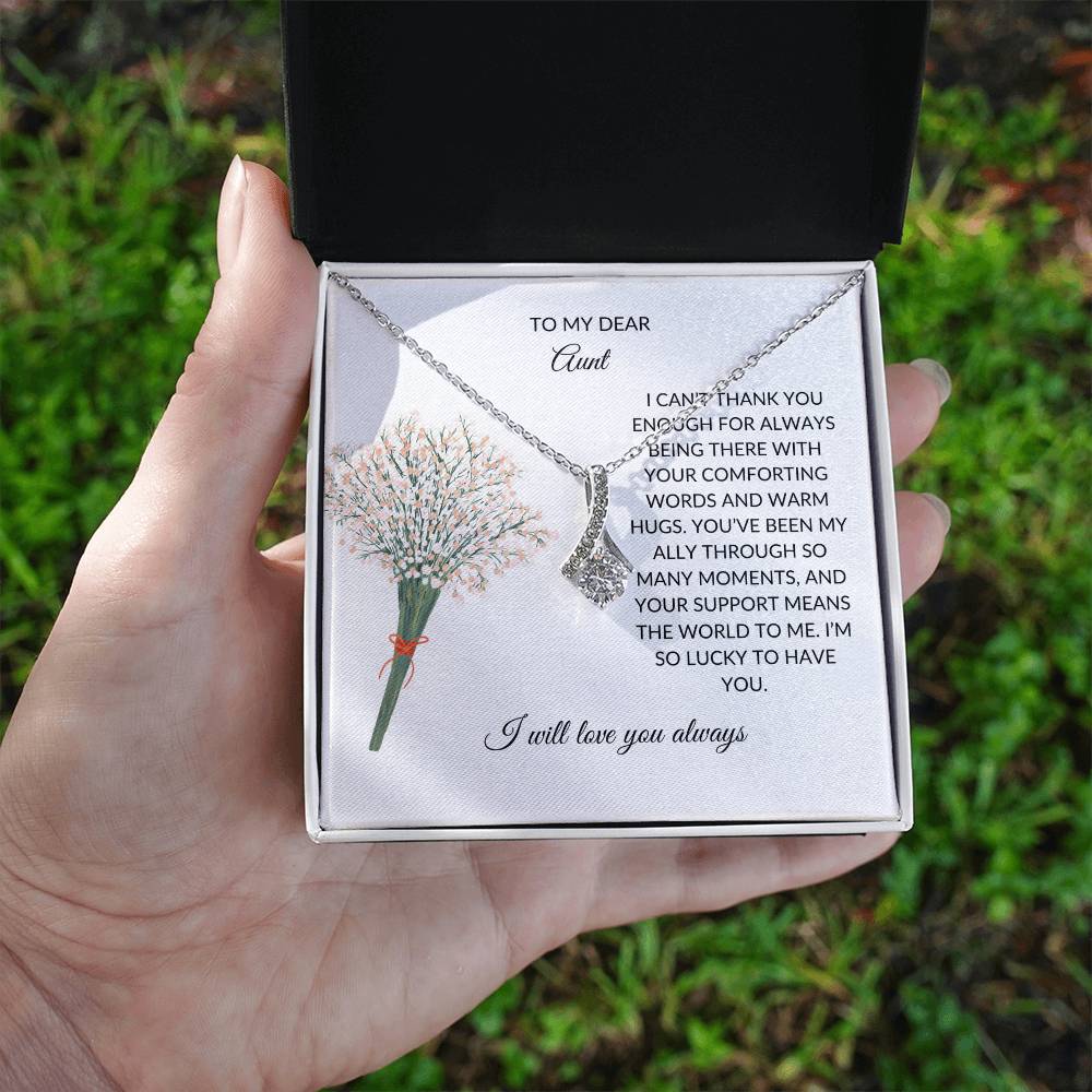 To My Dear Aunt Necklace – Classic Beauty Necklace | Necklace Gift in Yellow & White Gold Variants - SOUVMOUR