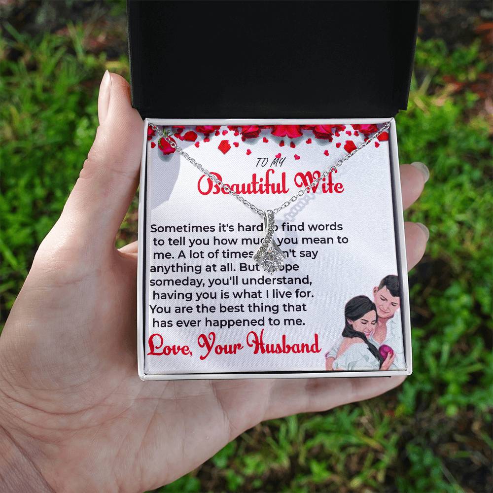To My Beautiful Wife - Stunning Alluring Beauty Necklace Gift for Wife | Necklace For Her
