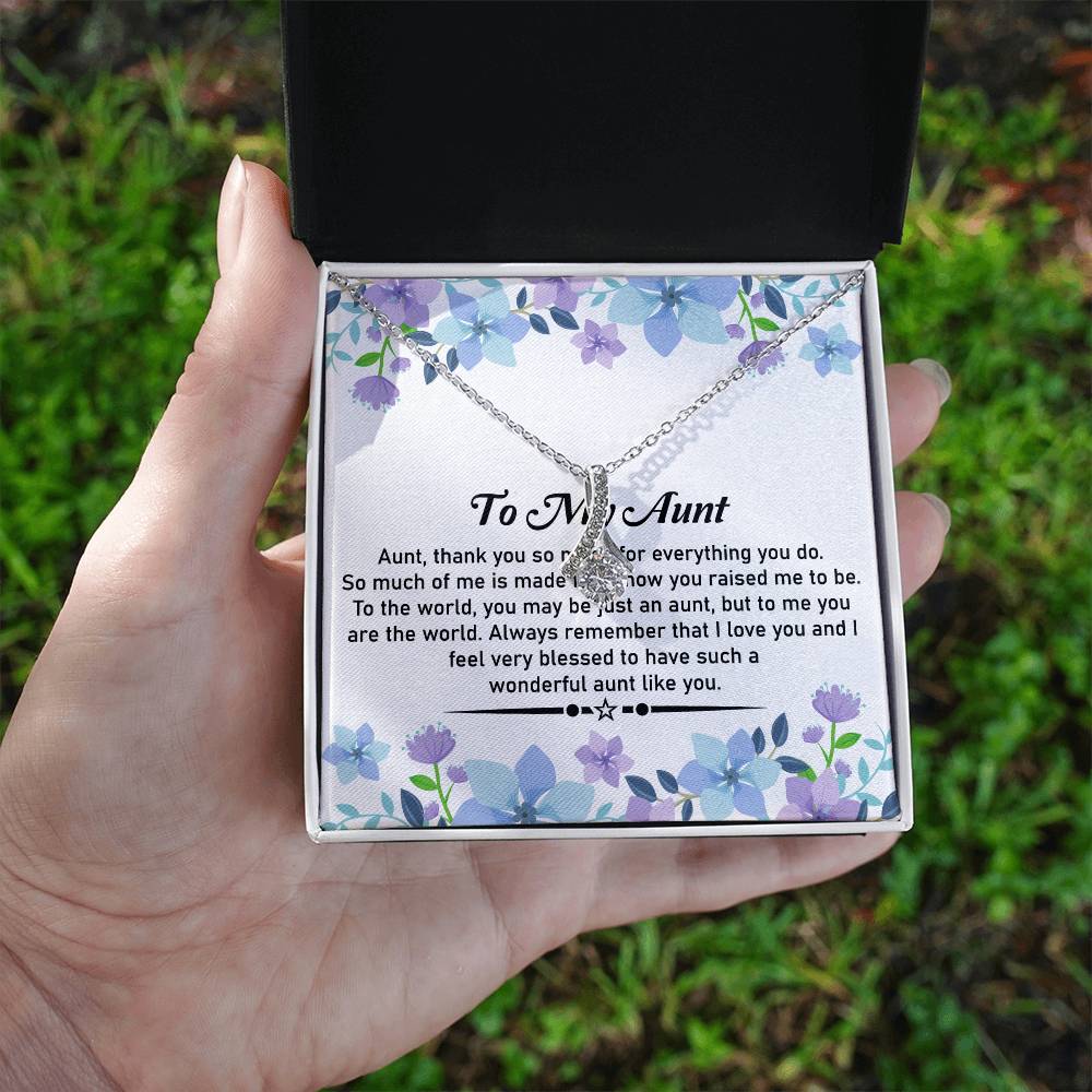To My Special Aunt Necklace – Beautiful Jewelry | Heartfelt Message Gift in Yellow & White Gold Options - SOUVMOUR