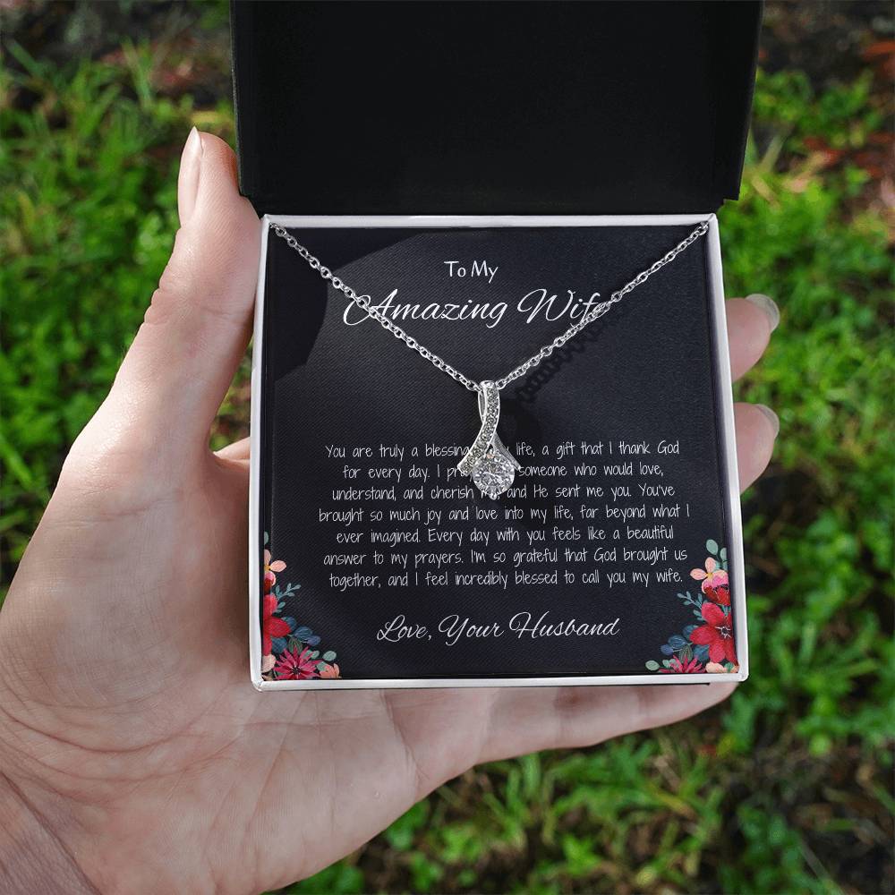 To My Amazing Wife - Treasured Beauty Necklace Gift